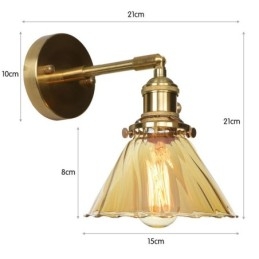 Lampă de perete modernă cu abajur din sticlă