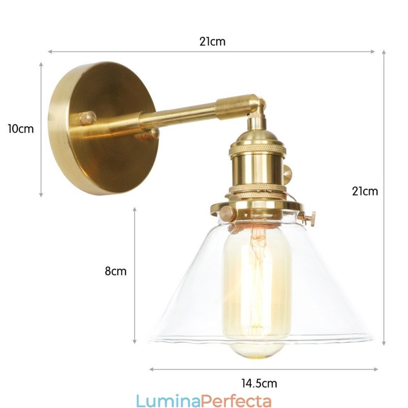 Lampă de perete modernă cu abajur din sticlă