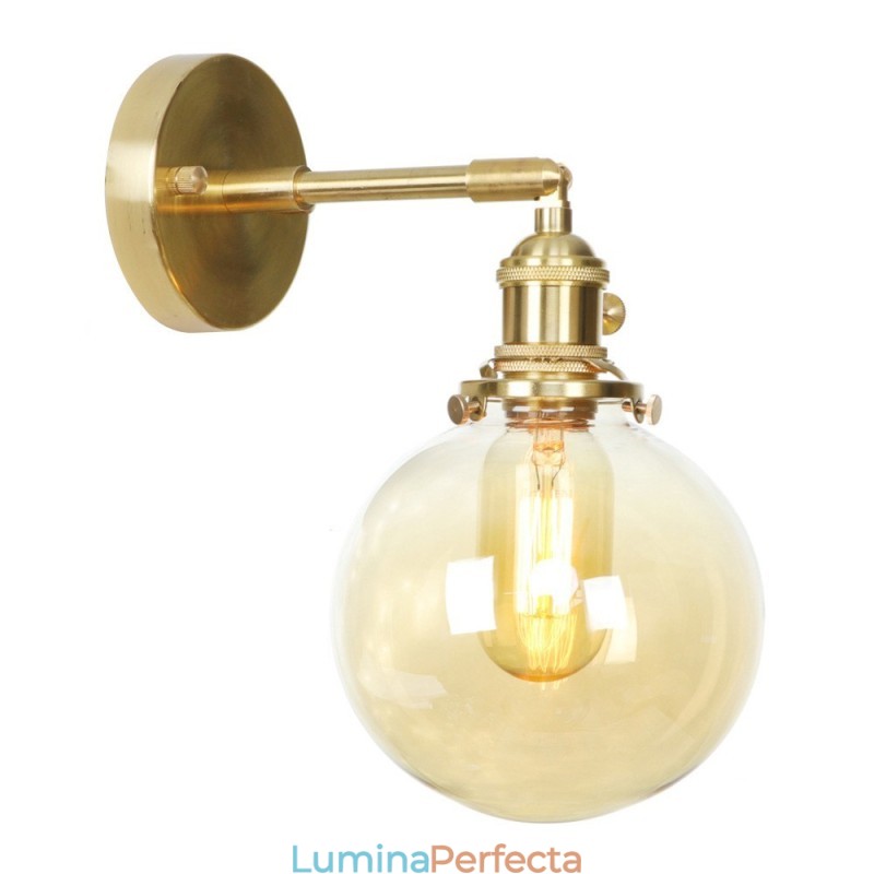 Lampă de perete modernă Bean cu abajur din sticlă