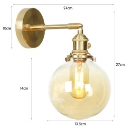 Lampă de perete modernă Bean cu abajur din sticlă