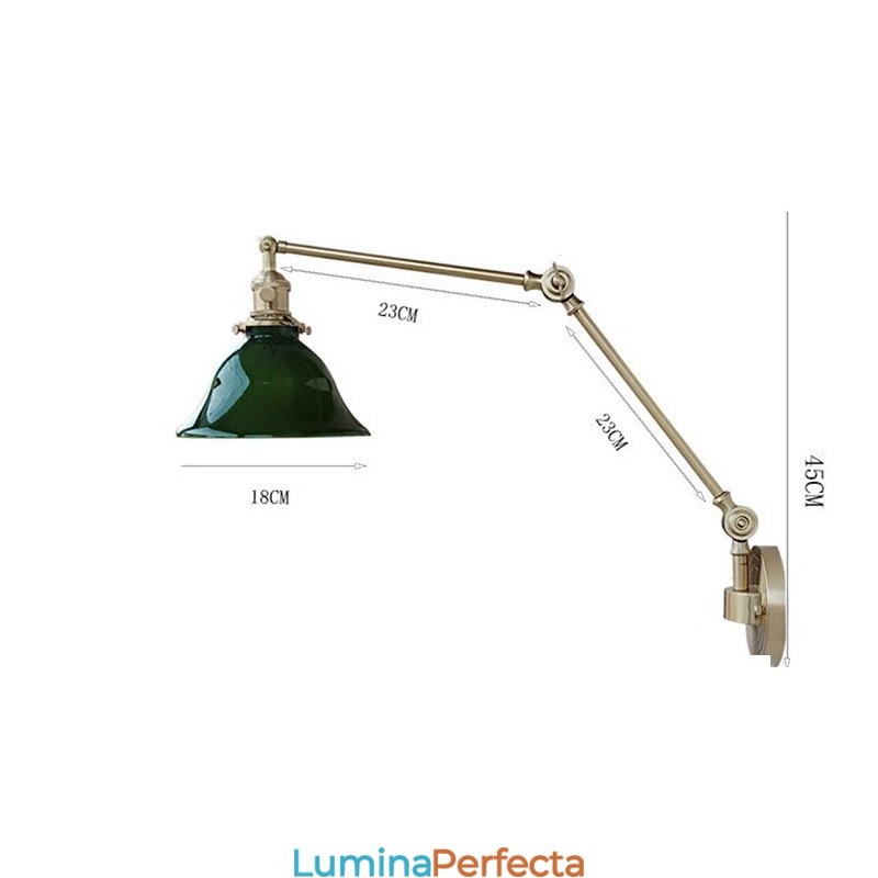 Lampă de perete modernă cu abajur din sticlă