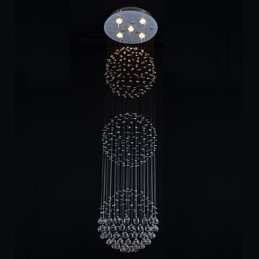 Montaj încastrat din metal cromat din cristal modern contemporan