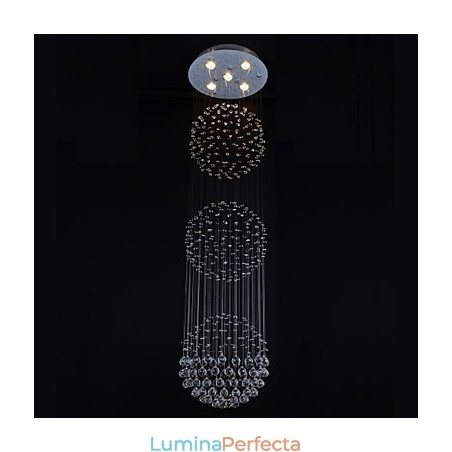 Montaj încastrat din metal cromat din cristal modern contemporan Montaj încastrat din metal cromat din cristal modern contemporan