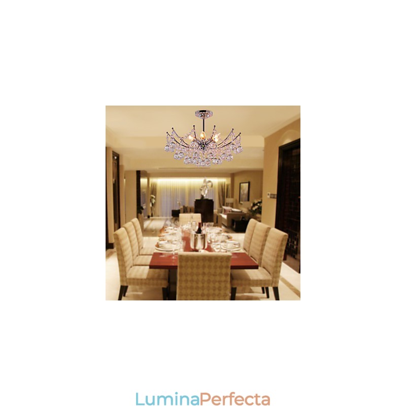 Candelabru de cristal luxuriant cu 6 lumini candelabru suspendat