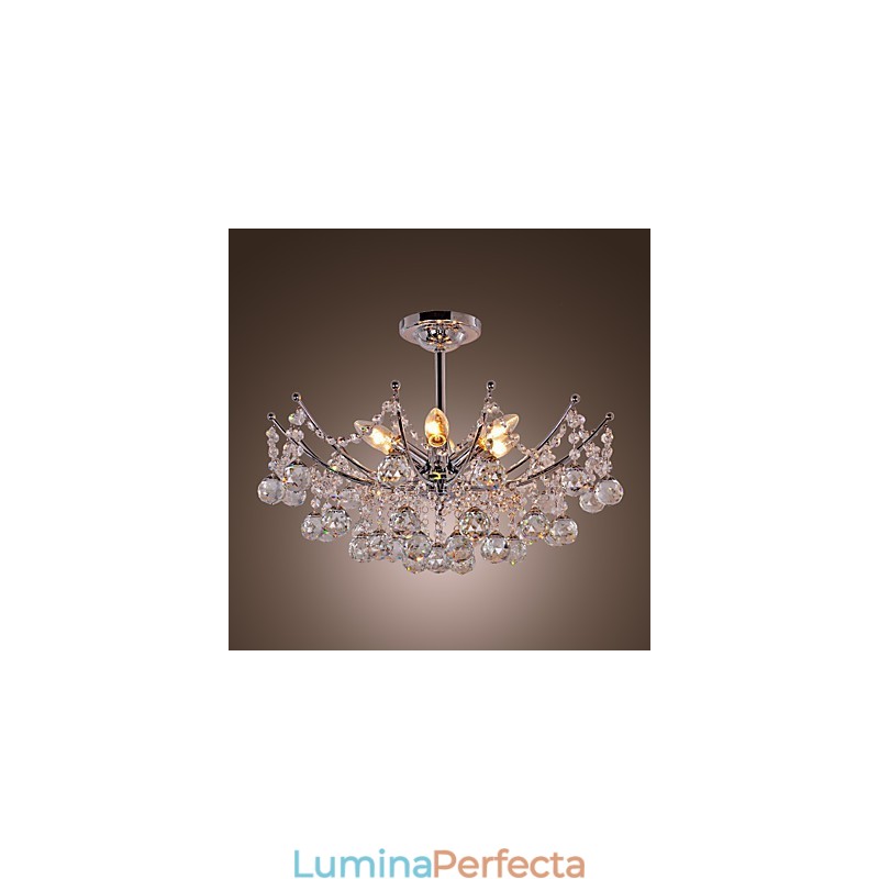 Candelabru de cristal luxuriant cu 6 lumini candelabru suspendat