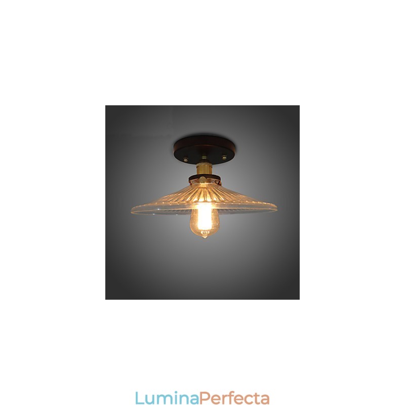 Plafoniera de masă retro industrială americană rurală 110V spirală Sticlă transparentă iluminat pentru decorarea casei