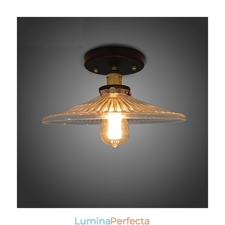 Plafoniera de masă retro industrială americană rurală 110V spirală Sticlă transparentă iluminat pentru decorarea casei