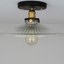 Plafoniera de masă retro industrială americană rurală 110V spirală Sticlă transparentă iluminat pentru decorarea casei