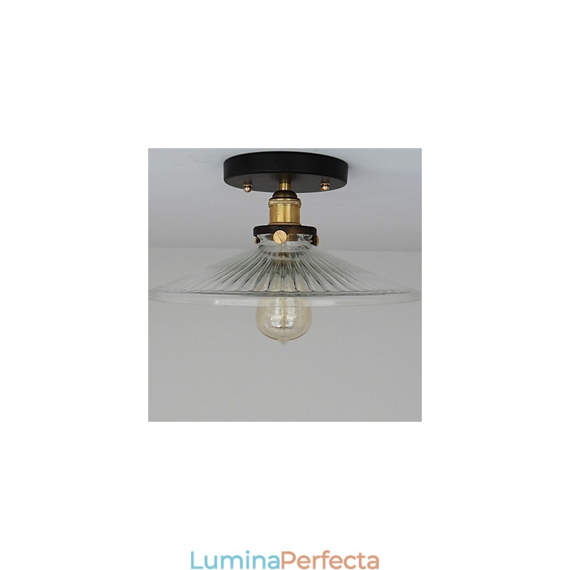 Plafoniera de masă retro industrială americană rurală 110V spirală Sticlă transparentă iluminat pentru decorarea casei