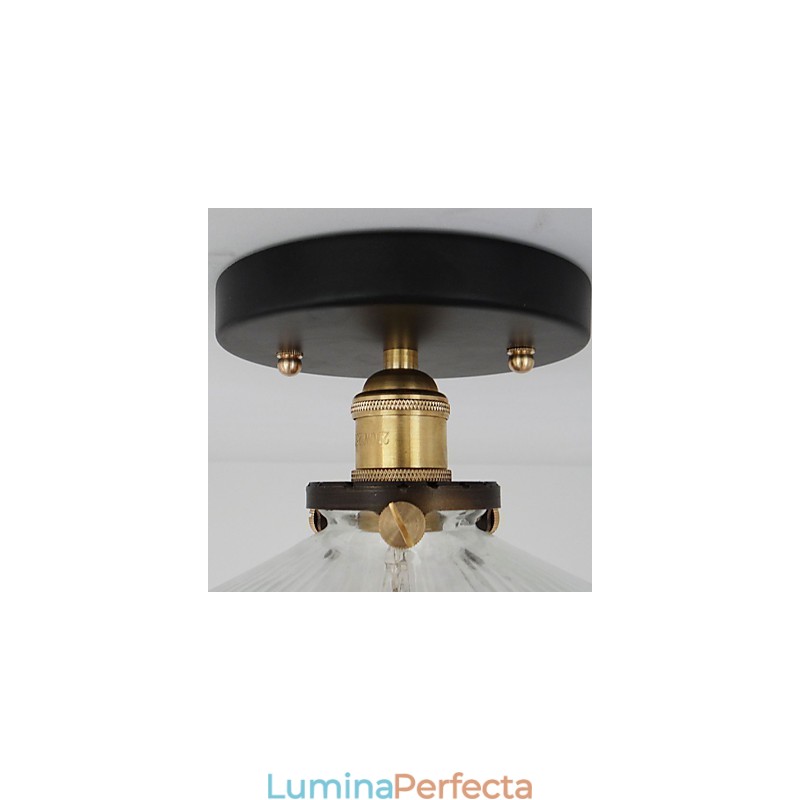 Plafoniera de masă retro industrială americană rurală 110V spirală Sticlă transparentă iluminat pentru decorarea casei