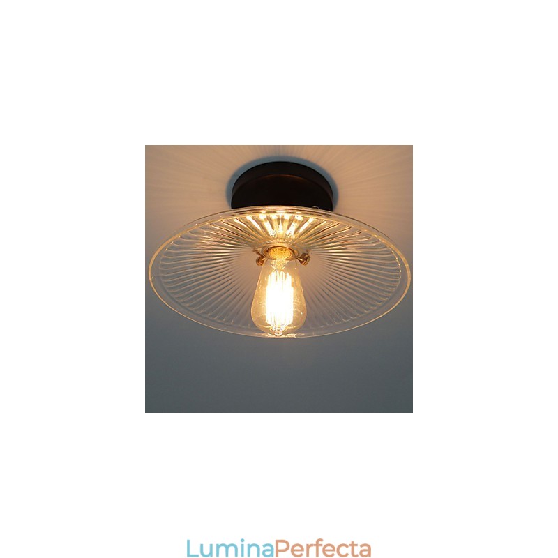 Plafoniera de masă retro industrială americană rurală 110V spirală Sticlă transparentă iluminat pentru decorarea casei