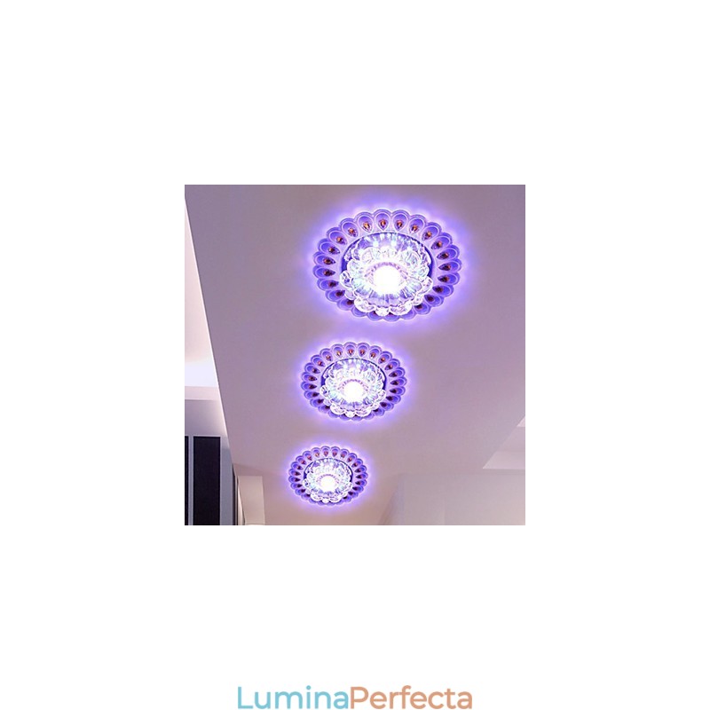 Plafoniera din cristal Spot SMD 3W Lampă creativă Tubă Lumină colorată în dom