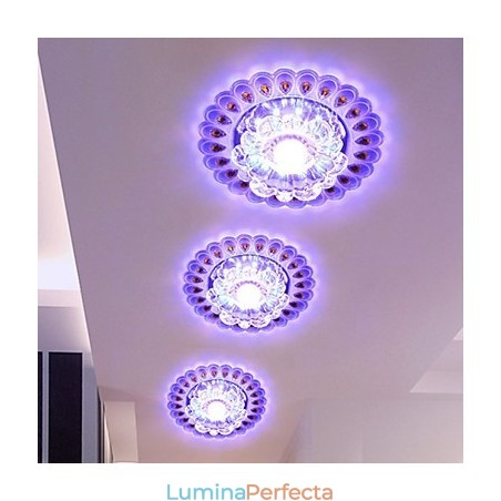 Plafoniera din cristal Spot SMD 3W Lampă creativă Tubă Lumină colorată în dom Plafoniera din cristal Spot SMD 3W Lampă creativă Tubă Lumină colorată în dom