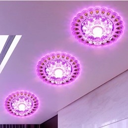 Plafoniera din cristal Spot SMD 3W Lampă creativă Tubă Lumină colorată în dom