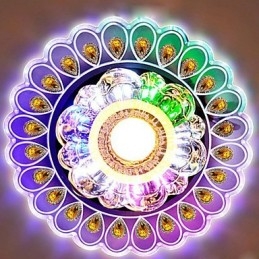 Plafoniera din cristal Spot SMD 3W Lampă creativă Tubă Lumină colorată în dom