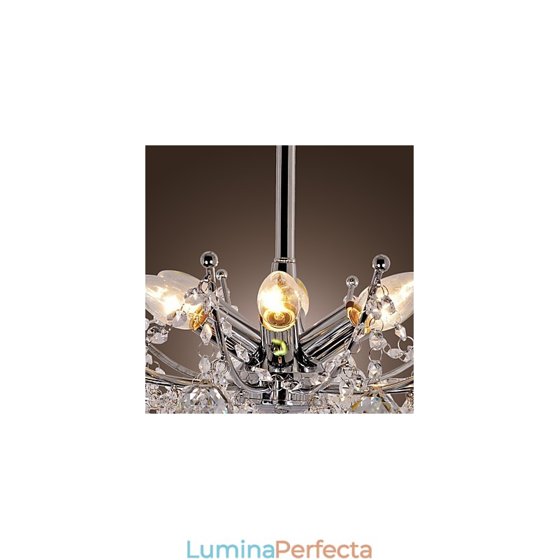 Candelabru de cristal luxuriant cu 6 lumini candelabru suspendat