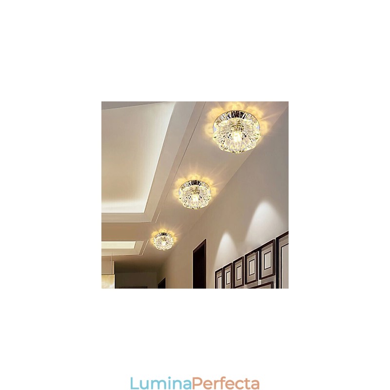 Plafoniera din cristal Spot SMD 3W Lampă creativă Tubă Lumină colorată în dom