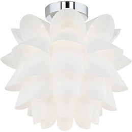 Plafoniera cu flori albe cu 1 lumina suspendata