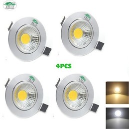 4 bucăți Zweihnder 3W 300Lm COB Plafoniera Downlight Lumină albă caldă