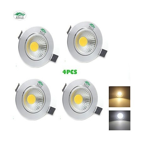 4 bucăți Zweihnder 3W 300Lm COB Plafoniera Downlight Lumină albă caldă 4 bucăți Zweihnder 3W 300Lm COB Plafoniera Downlight Lumină albă caldă