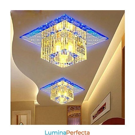 Plafoniera Mini Crystal Spot SMD 3W Lampă Creativă Tubă Lumină Colorată Cupolă pătrată