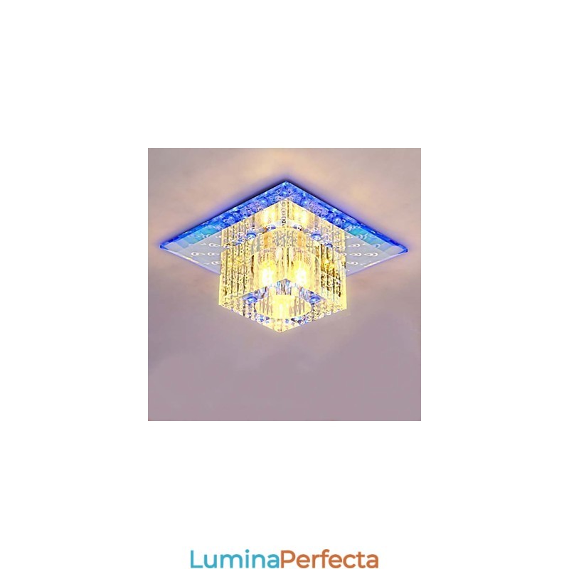 Plafoniera Mini Crystal Spot SMD 3W Lampă Creativă Tubă Lumină Colorată Cupolă pătrată