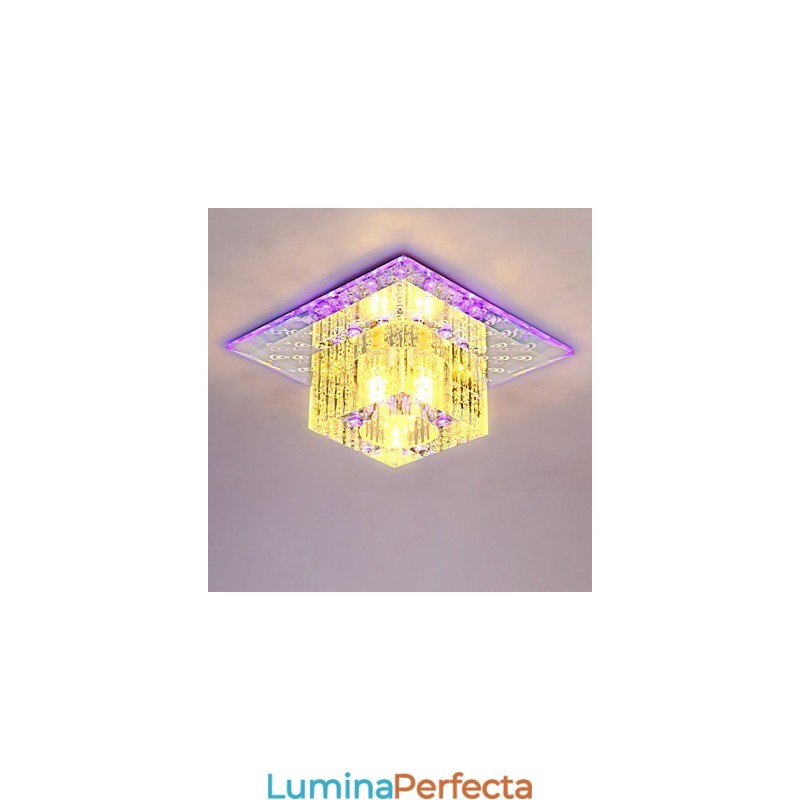 Plafoniera Mini Crystal Spot SMD 3W Lampă Creativă Tubă Lumină Colorată Cupolă pătrată