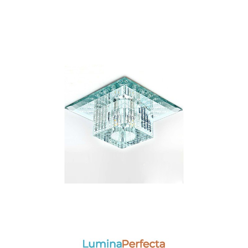 Plafoniera Mini Crystal Spot SMD 3W Lampă Creativă Tubă Lumină Colorată Cupolă pătrată