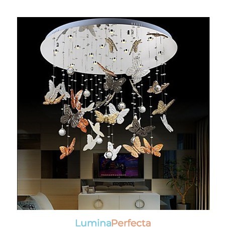 Lampă de cristal Lampă circulară de cristal Fluture Lampă de cristal Lampă circulară de cristal Fluture