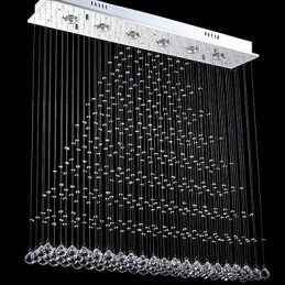 Candelabru de cristal dreptunghiular Lumini Plafon suspendat Iluminat Lămpi Corpuri