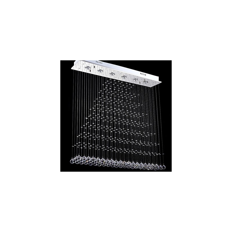 Candelabru de cristal dreptunghiular Lumini Plafon suspendat Iluminat Lămpi Corpuri