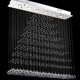 Candelabru de cristal dreptunghiular Lumini Plafon suspendat Iluminat Lămpi Corpuri