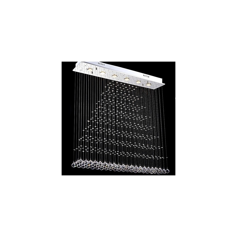 Candelabru de cristal dreptunghiular Lumini Plafon suspendat Iluminat Lămpi Corpuri