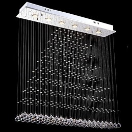 Candelabru de cristal dreptunghiular Lumini Plafon suspendat Iluminat Lămpi Corpuri