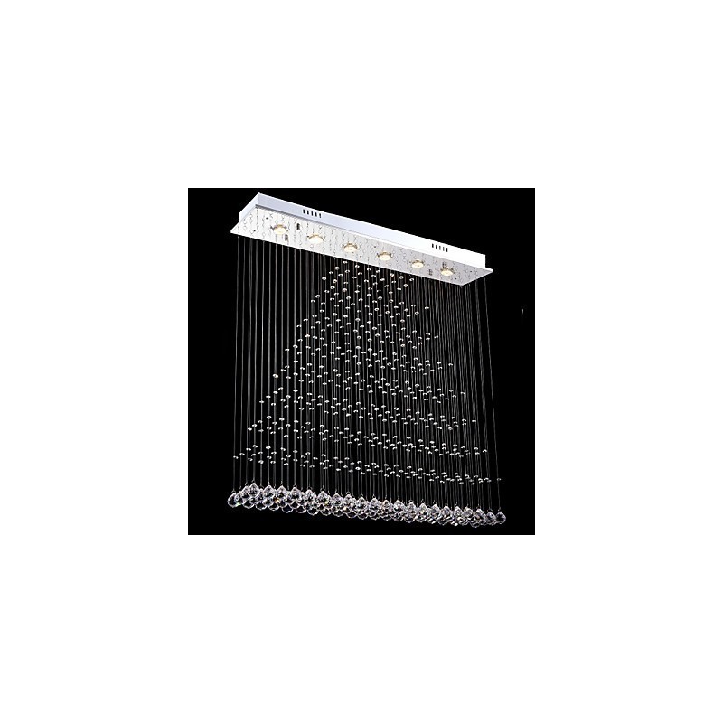 Candelabru de cristal dreptunghiular Lumini Plafon suspendat Iluminat Lămpi Corpuri