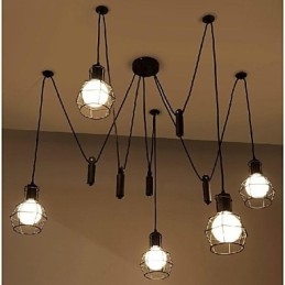Tradițional Clasic Vintage Retro Lantern Country Mini Stil Pictură Metal Pendant Lampă de luat masa