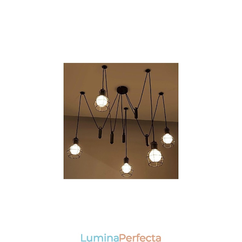 Tradițional Clasic Vintage Retro Lantern Country Mini Stil Pictură Metal Pendant Lampă de luat masa