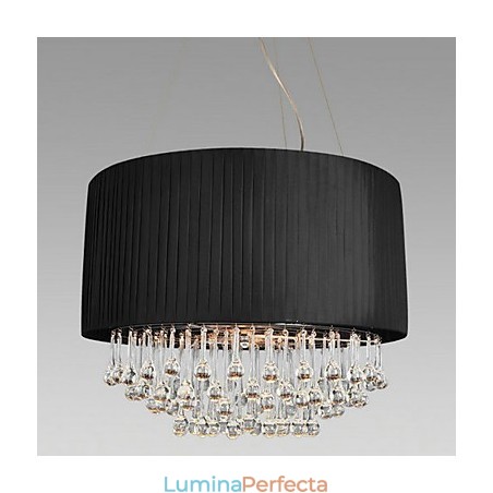 Plafoniera de cristal cu 5 lumini in nuanta de material negru Plafoniera de cristal cu 5 lumini in nuanta de material negru