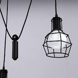 Tradițional Clasic Vintage Retro Lantern Country Mini Stil Pictură Metal Pendant Lampă de luat masa