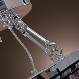 Montaj modern de cristal cu abajur din material negru cu 5 lumini
