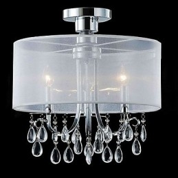 Suport de cristal elegant cu 3 lumini în nuanță de material textil