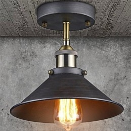 Plafoniera vintage Mini Edison cu 1 lumină, metal, montaj încastrat