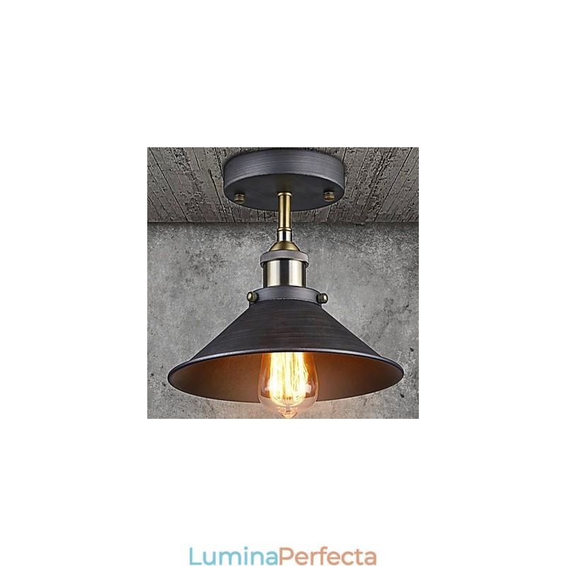 Plafoniera vintage Mini Edison cu 1 lumină, metal, montaj încastrat