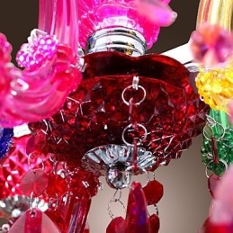 Candelabru clasic tradițional din acril cromat de cristal