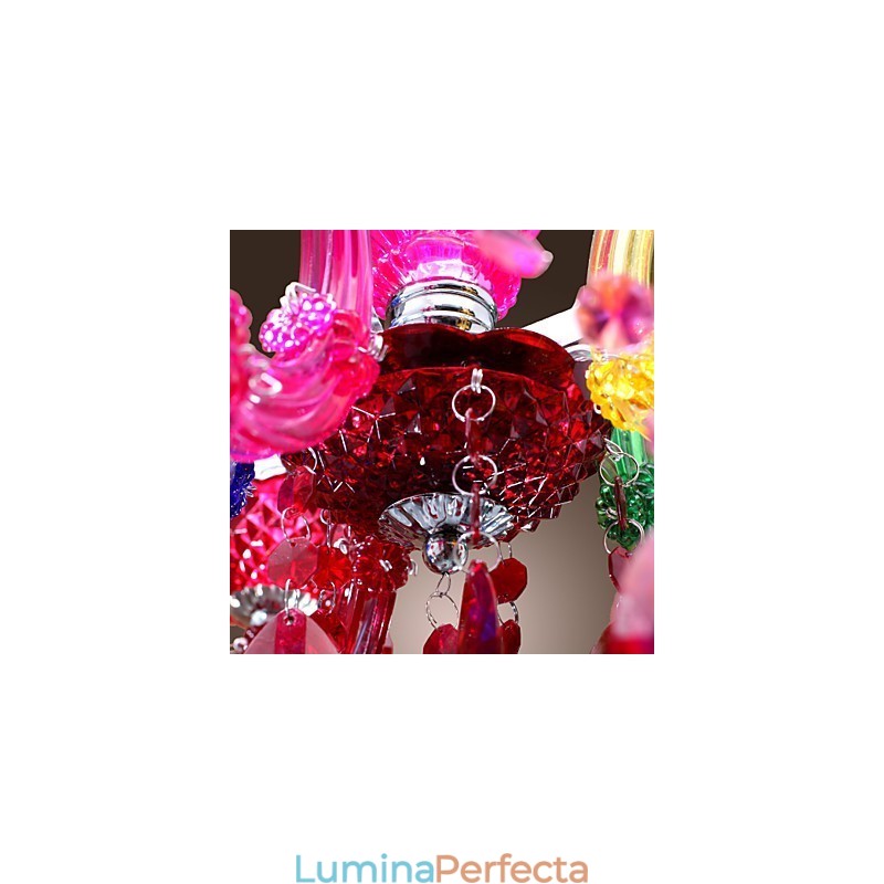 Candelabru clasic tradițional din acril cromat de cristal