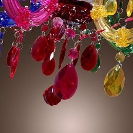 Candelabru clasic tradițional din acril cromat de cristal