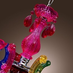 Candelabru clasic tradițional din acril cromat de cristal