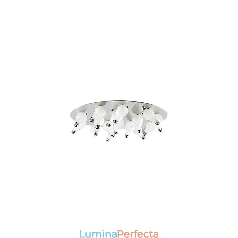 Montaj modern cu 12 lumini rotunde (baza becului G4)
