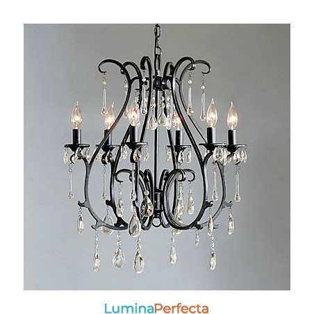 Candelabru modern cu 6 lumini de cristal Caracteristică lumânare Candelabru modern cu 6 lumini de cristal Caracteristică lumânare
