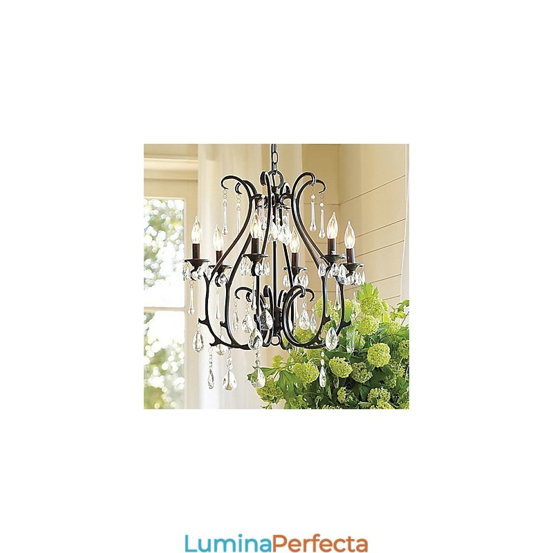 Candelabru modern cu 6 lumini de cristal Caracteristică lumânare